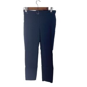 Attyre pants slacks women's 4 pull on navy blue white polka dots skinny ankle